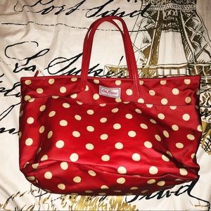 Cath Kidston Red and White Spotty Tote Bag